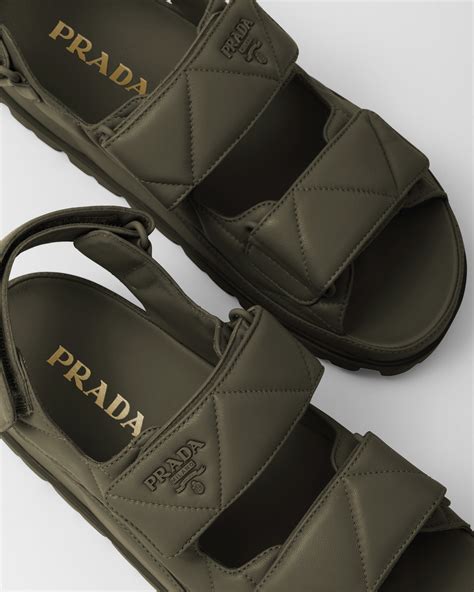 prada green sandals|Prada denim sandals.